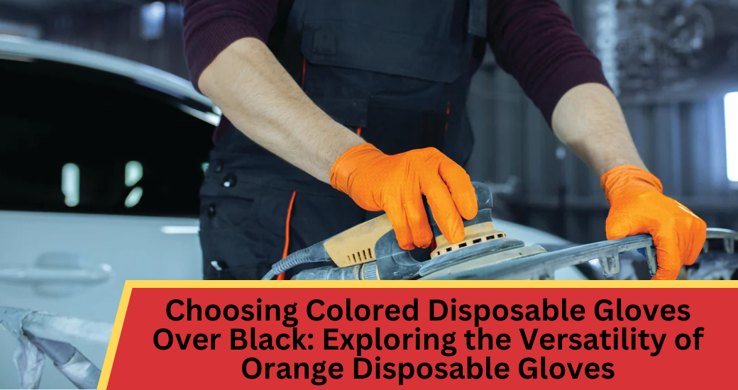 orange disposable gloves